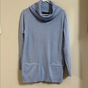 New York & Company Soft Blue Cowl Neck Sweater